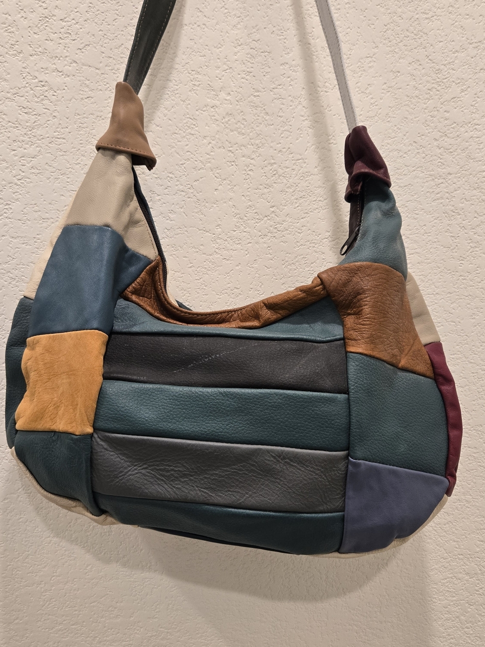 Multicolor Patchwork Leather Hobo Bag